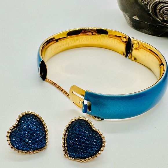 Vintage Blue Bracelet & 💙 Druzy Earrings - Picture 11 of 13